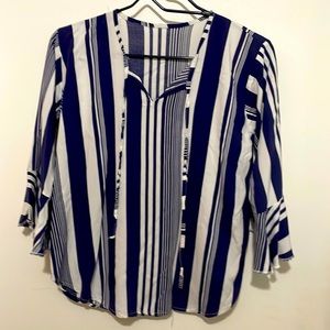 Alexander Jordan Navy/ Cream striped Top.  LTOP250